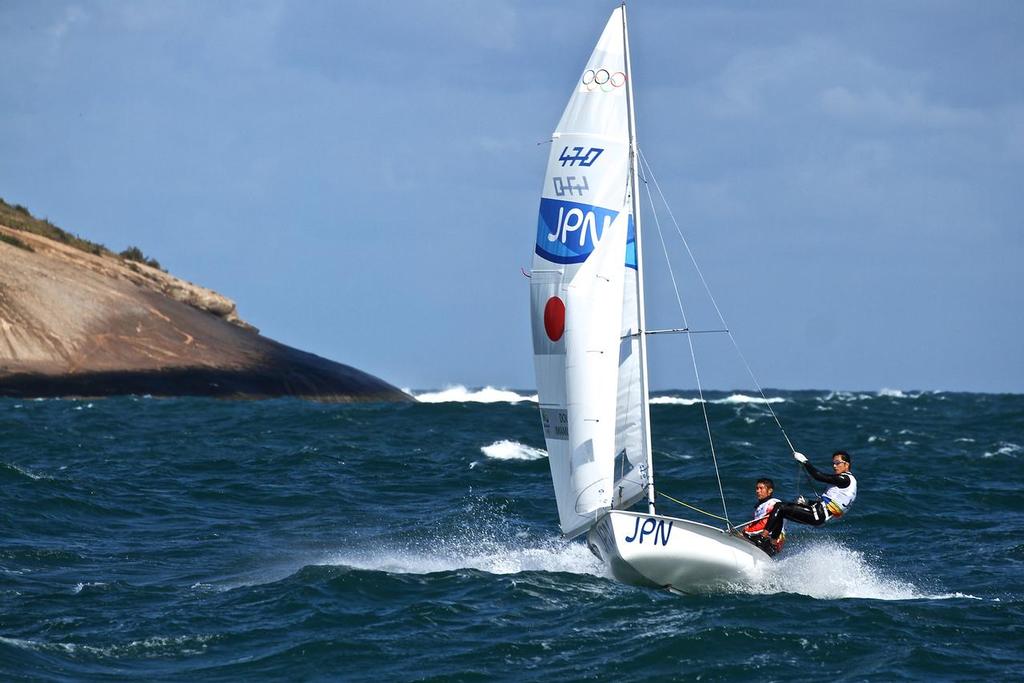 Japanese mens crew finish Race 3 © Richard Gladwell www.photosport.co.nz